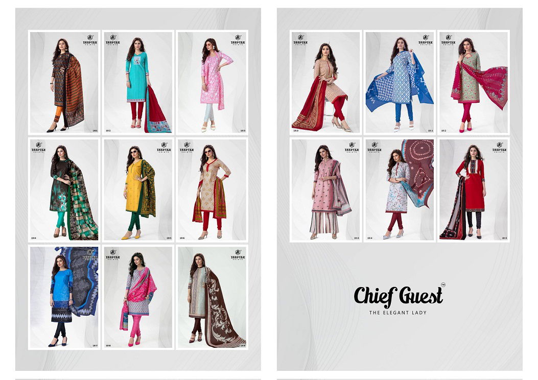 Deeptex Chief Guest 19 Latest fancy Casual Wear Pure Cotton Printed Dress Materials Collection